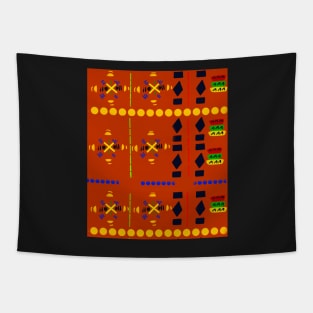 Kente Kinte cloth traditional indigenous pattern design inspired by Ghanaian kenten weaving Tapestry