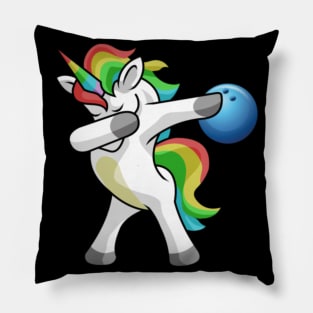 Dabbing Unicorn Bowling Funny Dancing Dab Gift- Pillow