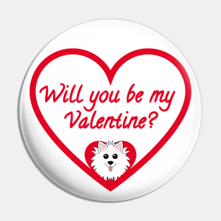 Will you be my Valentine? Red Heart Pin