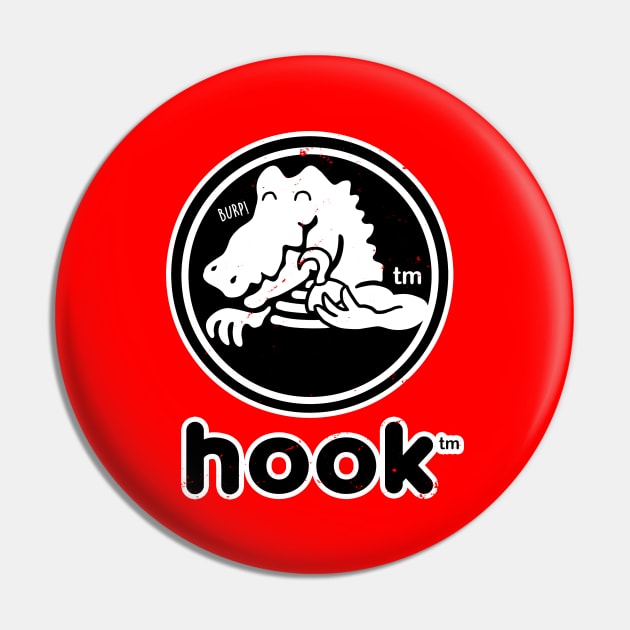 Funny Captain Hook Peter Pan Neverland Crocodile Logo Parody Pin by BoggsNicolas