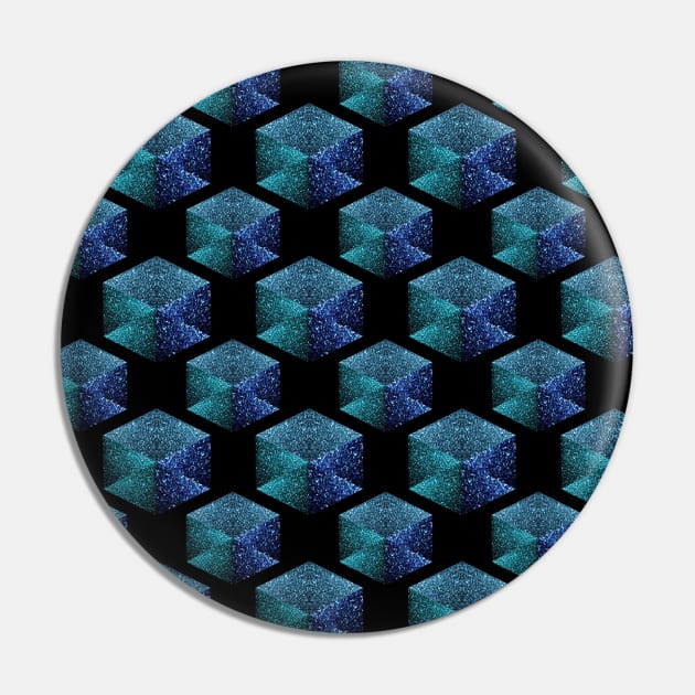 Aqua blue sparkles diamond geometric pattern on black Pin by PLdesign