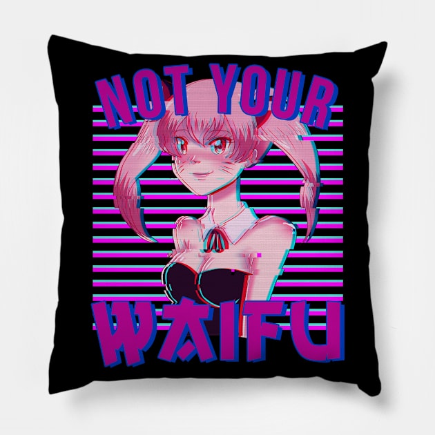 Anime Girl Not Your Waifu Waifu Material Gift Pillow by Alex21