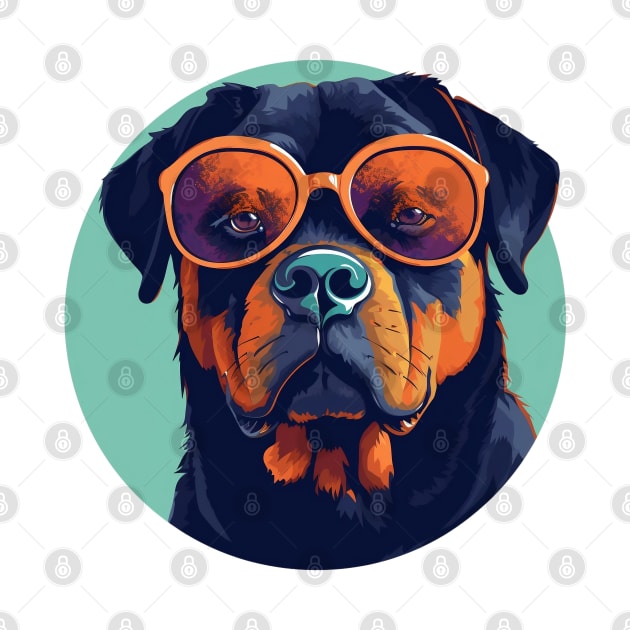 Cute Rottweiler With Sunglasses by Artifyio