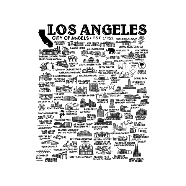 Los Angeles Map by fiberandgloss