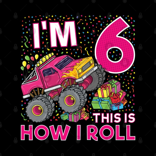 6th Birthday Monster Truck Party Gift 6 Year Old Girl by silentsoularts