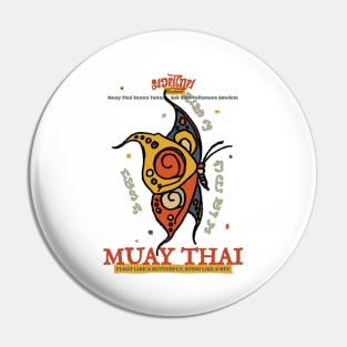 Vintage Tattoo Sak Yant Muay Thai Butterfly Pin