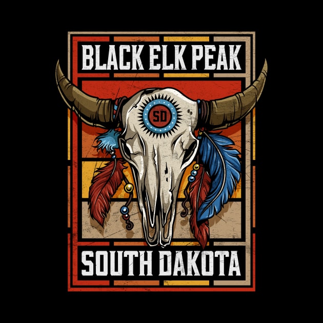 Black Elk Peak South Dakota Native American Bison Skull by SouthDakotaGifts