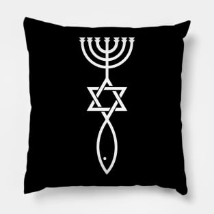 Messianic Seal Icthys Magen David Menorah Pillow