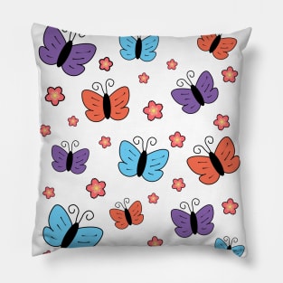 Pretty Butterflies And Flowers Pillow