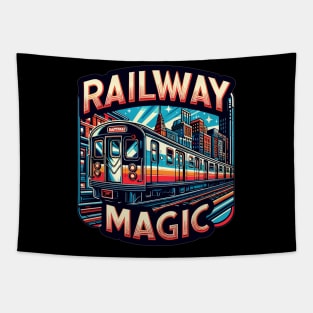 Subway Train, Railway Magic Tapestry