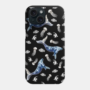 watercolor whale Phone Case