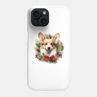 Christmas Corgi Dog Wreath Phone Case