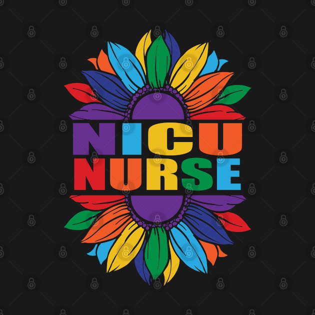 NICU Nurse Rainbow Sunflower LGBT Cute Nursing Student by Jas-Kei Designs