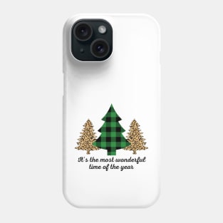 LEOPARD AND PLAID CHRISTMAS TREE Phone Case