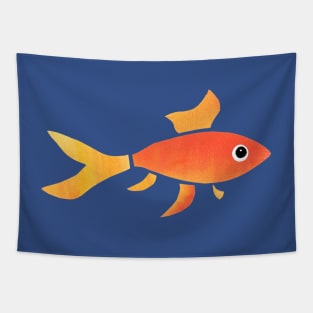 GOLDFISH Watercolor Orange Yellow Fish Cutout Tapestry