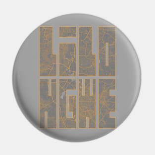 Lilongwe, Malawi City Map Typography - Bauhaus Pin