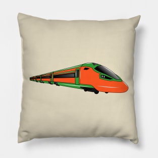 Bullet train cartoon illustration Pillow