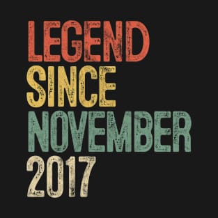 Fun Legend Since November 2017 3rd Birthday Gift 3 Years Old T-Shirt