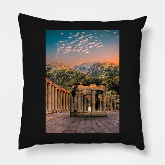 Jungle Pillars Pillow by Shaheen01