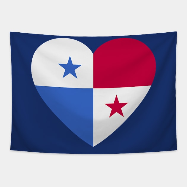 I Love Panama // Heart-Shaped Panamanian Flag Tapestry by SLAG_Creative