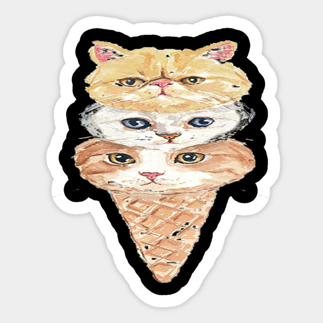Ice Cream Cats Cute Cats Sticker Teepublic Uk