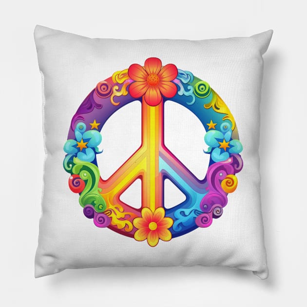 LGBT Peace Pillow by Chromatic Fusion Studio