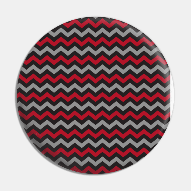 Red Black and Grey Chevron Zigzag Pattern Pin by squeakyricardo