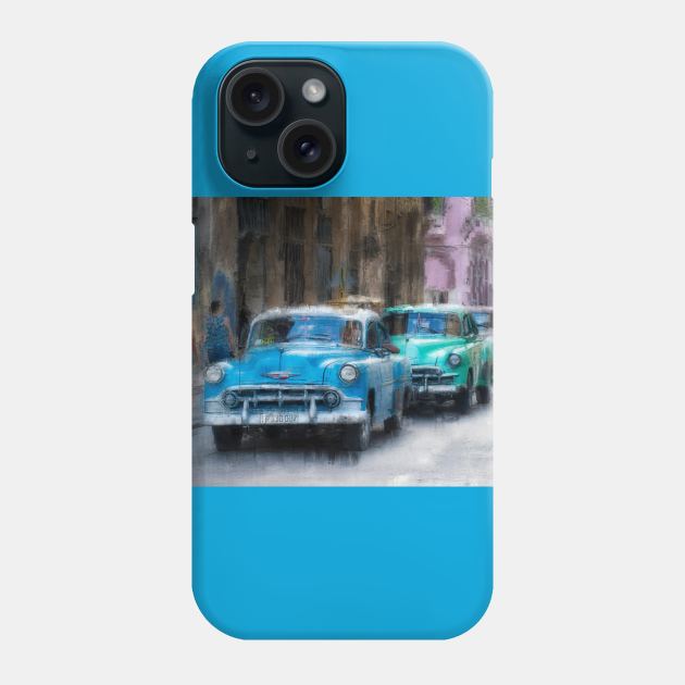 Classic cars in Cuba Phone Case by Montanescu