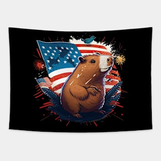 Capybara 4th of July Tapestry