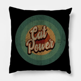 Circle Retro Vintage Cat Power Pillow