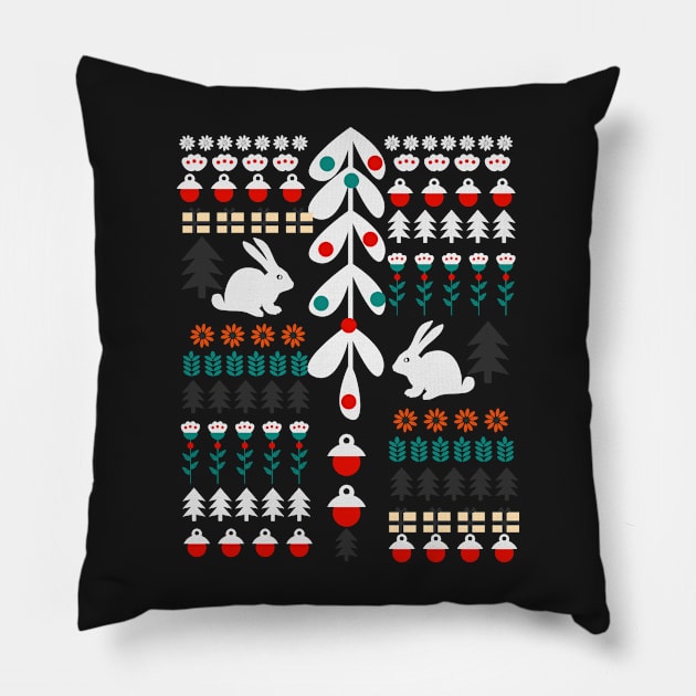 Sweet Christmas bunnies Pillow by cocodes