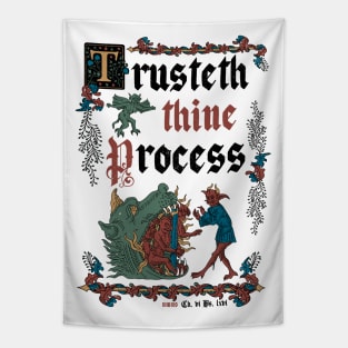 Trust the Journey Medieval Style - Vintage English Manuscript Tapestry