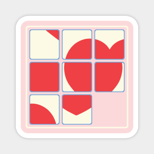 I LOVE YOU HEART PUZZLE Retro Vintage Valentines Day Game - UnBlink Studio by Jackie Tahara Magnet