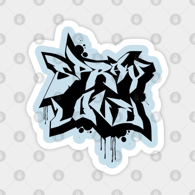 Spray Love Graffiti Art Negative Space Typography Art Magnet by ASHER