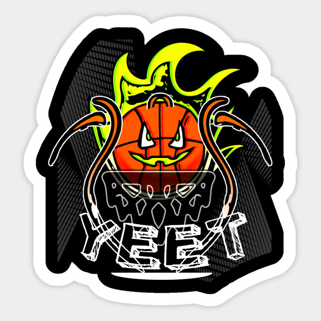Yeet Jack O Lantern Basketball Halloween Fireball Hoops