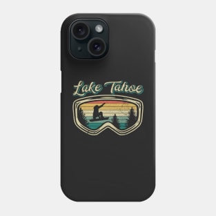 Snowboard Lake Tahoe California Distressed Goggles Big Air Phone Case