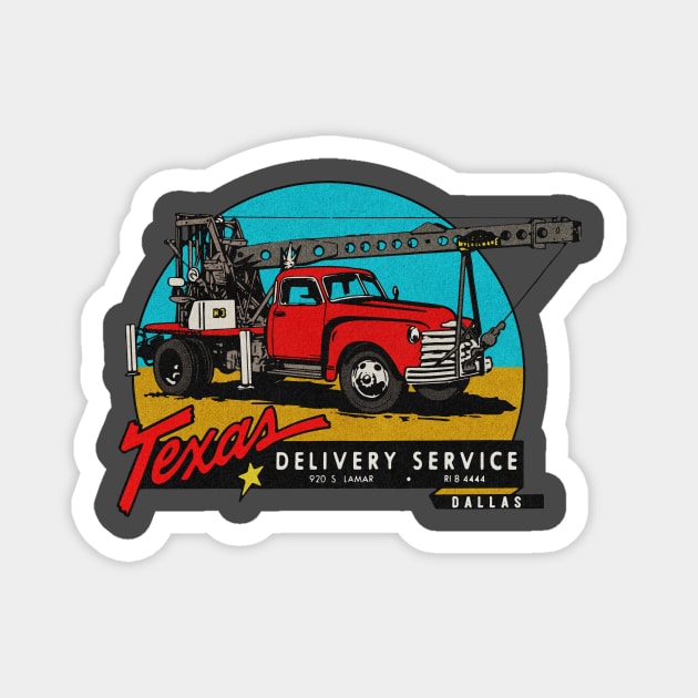 Vintage Texas Truck Crane Coolness Magnet by Kujo Vintage