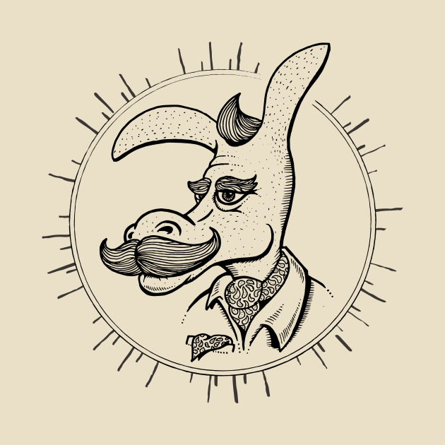 Hipster Donkey with mustache by kalogerakis