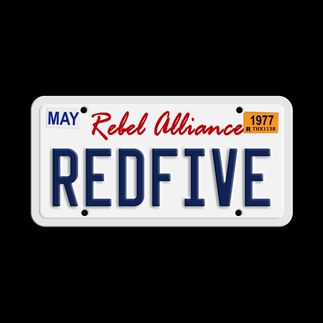 Red Five License Plate by LazyDayGalaxy