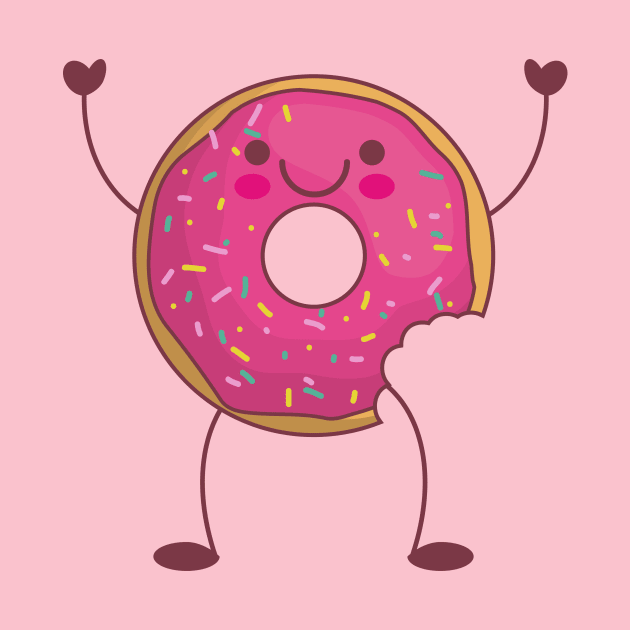 Kawaii Happy Baby Donut by InkyArt