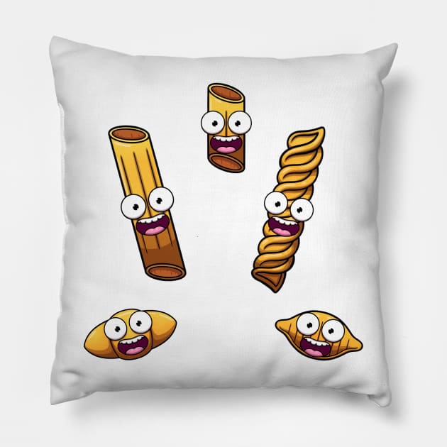 Cute Pasta And Macaroni Pillow by TheMaskedTooner