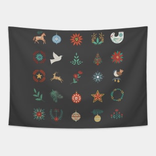 Folk Art Holiday Icons Tapestry