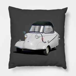 Messerschmitt bubble car in white Pillow