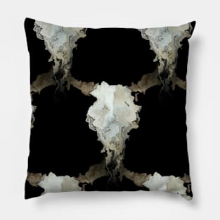 Boho Animal Skull Watercolor Pillow