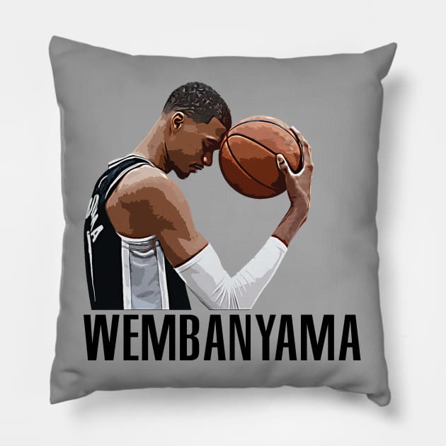 Wembanyama no1 pick Pillow by Buff Geeks Art