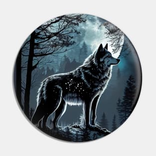 Night Watcher Wolf Pin