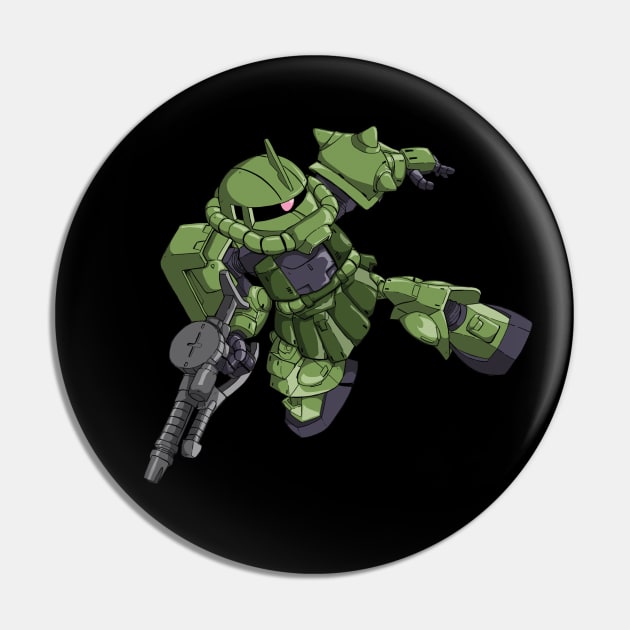 Zaku Green Pin by Mecha Design by MechaRon