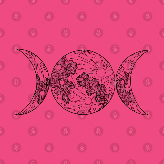 Triple Goddess Wiccan Symbol Lunar Phases Moon Phases Crescent Moon Design by WiccanGathering