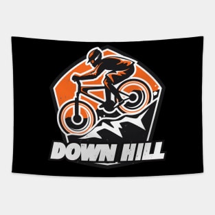 Down Hill Mountain Bike Bikers Tapestry