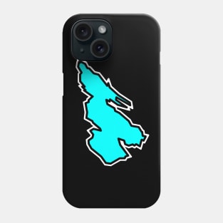 Salt Spring Island in a Simple Turquoise Silhouette - Light Blue British Columbia - Salt Spring Island Phone Case